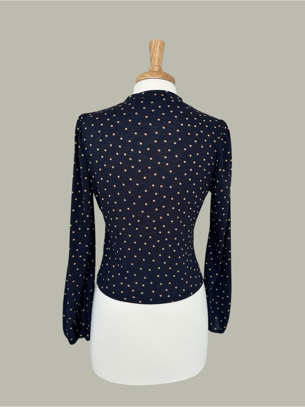 Adrianna Papell Polka Dot Ruched Blouse - Medium - Picture 2 of 2